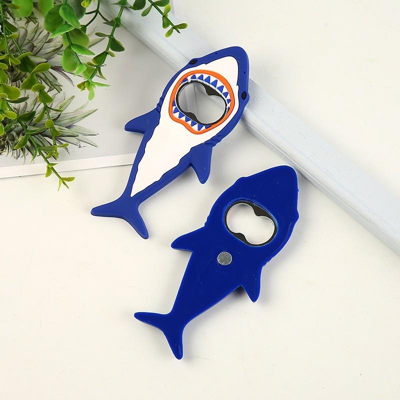 Ocean Shark PVC Soft Rubber Bottle Opener, Creative Beer Soda Silicone Opener, Durable and Easy-To-Use Design, Perfect for Parties and Home Use