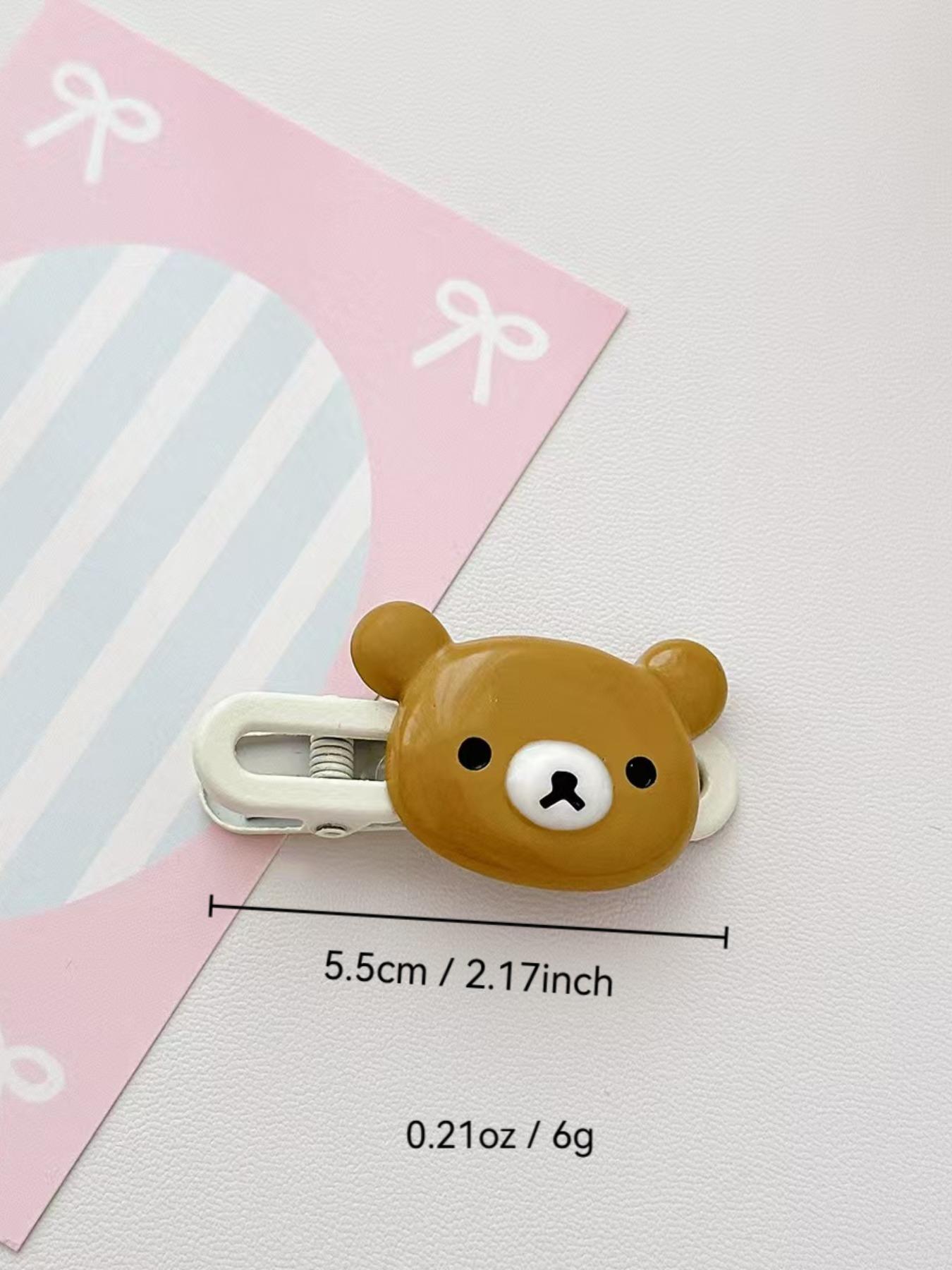 Cute Cartoon Bear Hair Clips Set, Sweet and Versatile, Girls Side Hair Accessories, 4 Pieces, Perfect for Daily Use