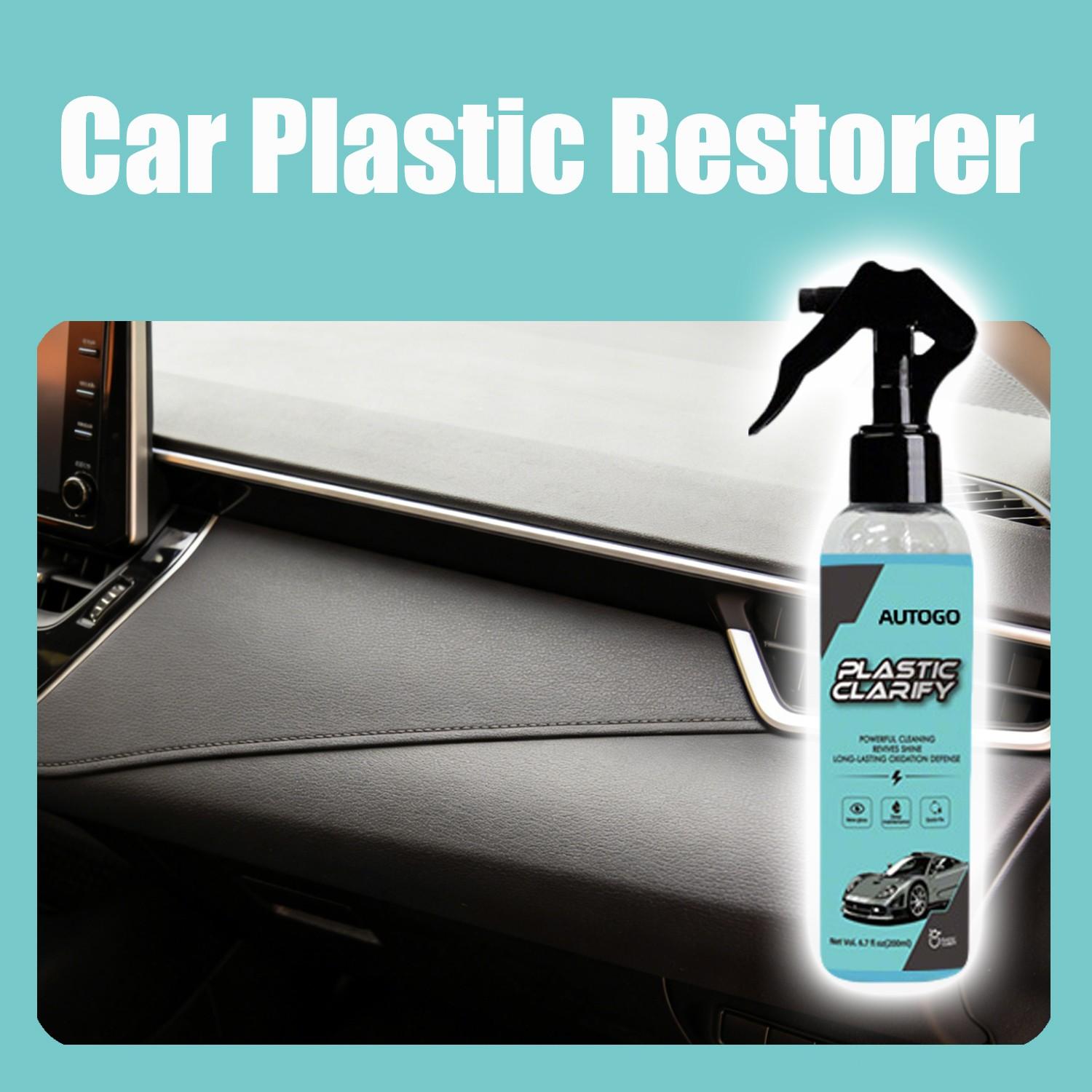 200ML Car Plastic Renewal Agent, Restores Exterior Plastic, Tire Rubber, Interior Dashboard, Door Panels, Leather Seats, Suitable for Most Cars