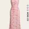 Women's Camisole Long Dress, Elegant Floral Print, Casual Style, Slim-Fitting, Sleeveless, All Seasons, Fashionable Daily Wear, Flower Print Dress