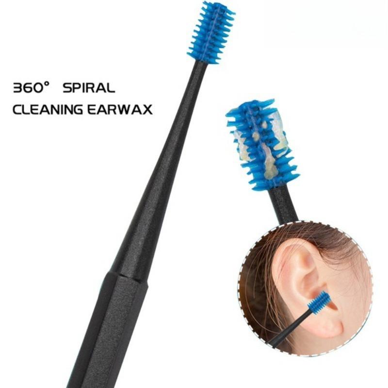 4-Color Ear Cleaning Kit: Soft Silicone Spiral Ear Picks, Detachable Double-Ended Safe Earwax Remover Tool for Home & Travel, Hypoallergenic Portable Ear Care Brush, Ear Canal Cleaner