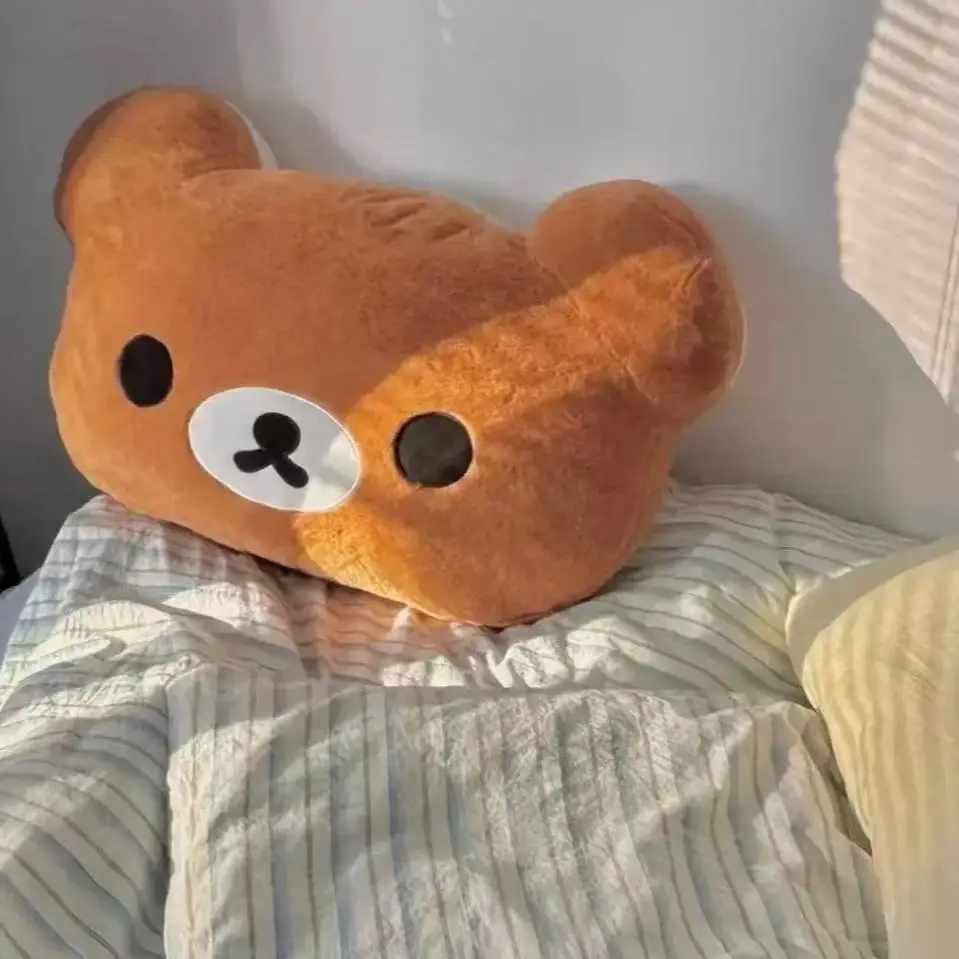 Cute Rilakkuma Plush Warm Hand Pillow Cartoon Bear Soft Stuffed Toy Peluche Cushion Birthday Gift