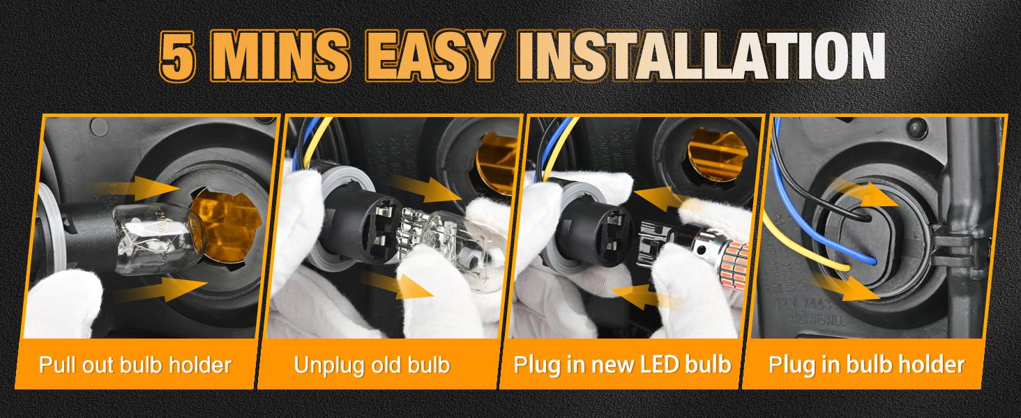 Nilight 7440 7443 T20 4014 63SMD Red LED Bulbs (Pairs) Super Bright Waterproof Headlight