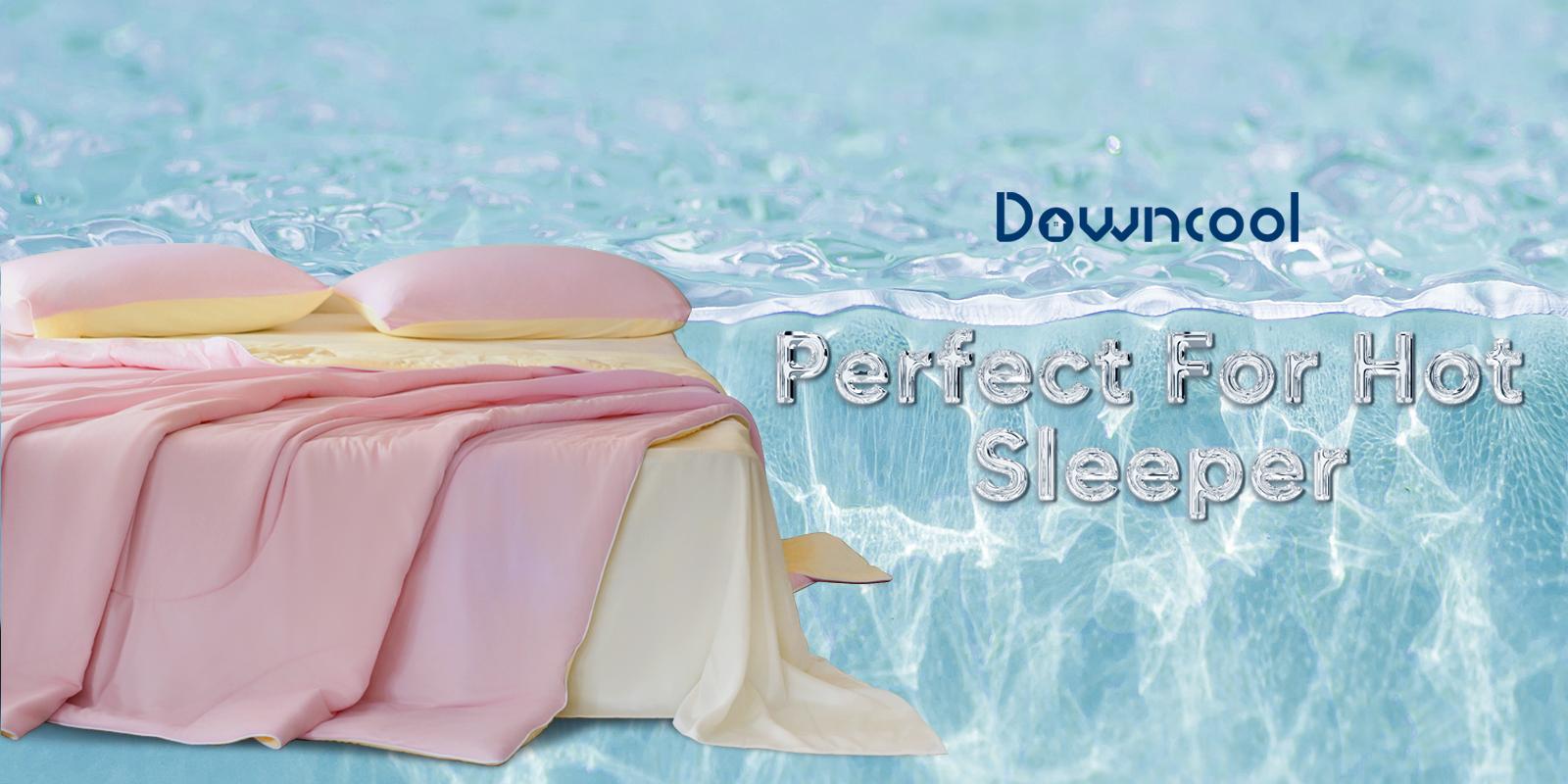 【Back to School】DOWNCOOL Double-sided  Cooling Comforter Set , 2/3pcs Cooling Comforter Set with pillowcases , Cooling Duvet Set for Hot Sleeper, Breathable Summer Quilt, Lightweight Soft Q-Max>0.04 Arc-Chill Cool Comforter Set