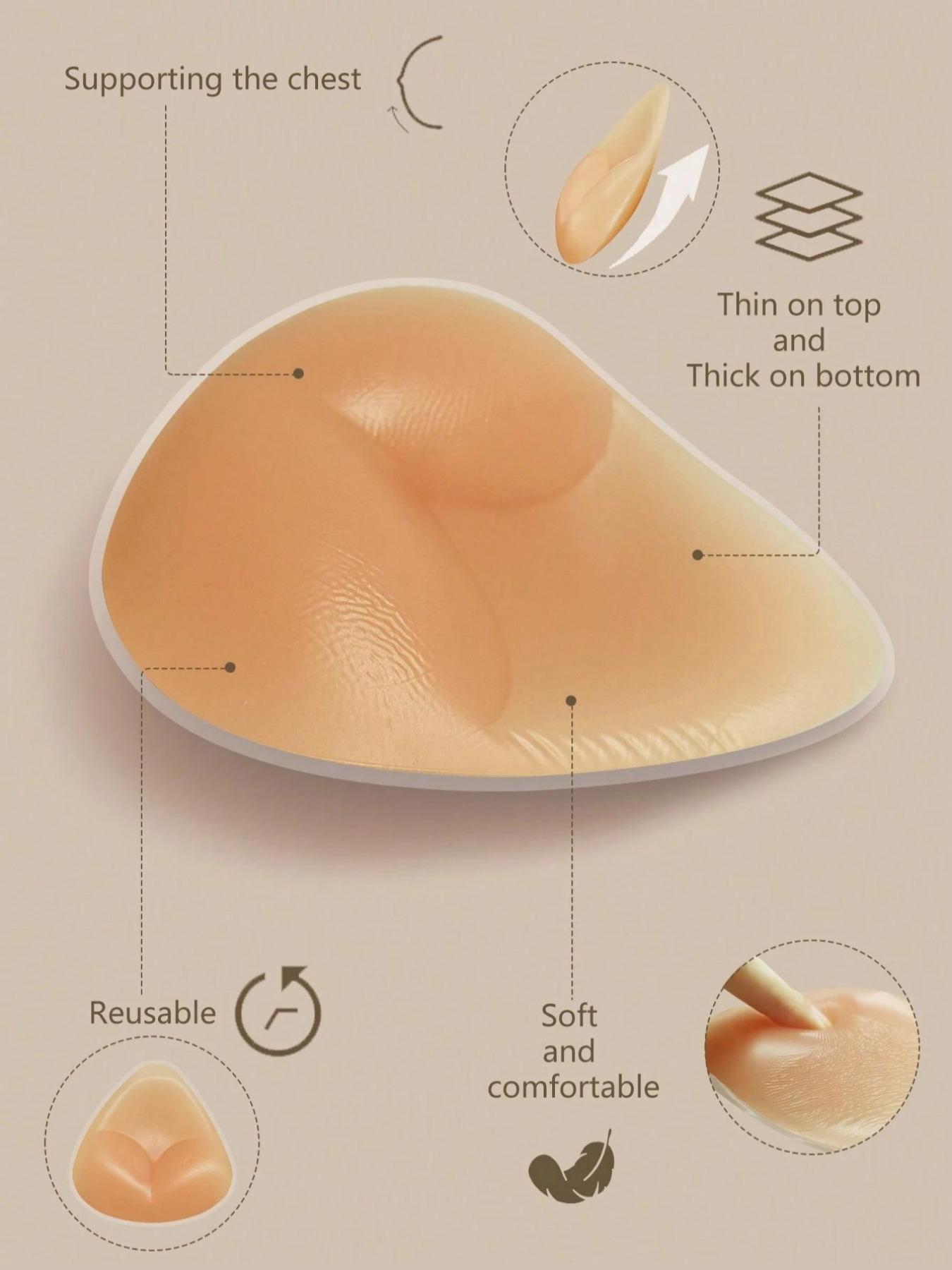 Triangular Bikini Silicone Inserts, Thick Transparent Push Up Bra Pads for Women, Enhances Volume and Comfort All Seasons, Underwear