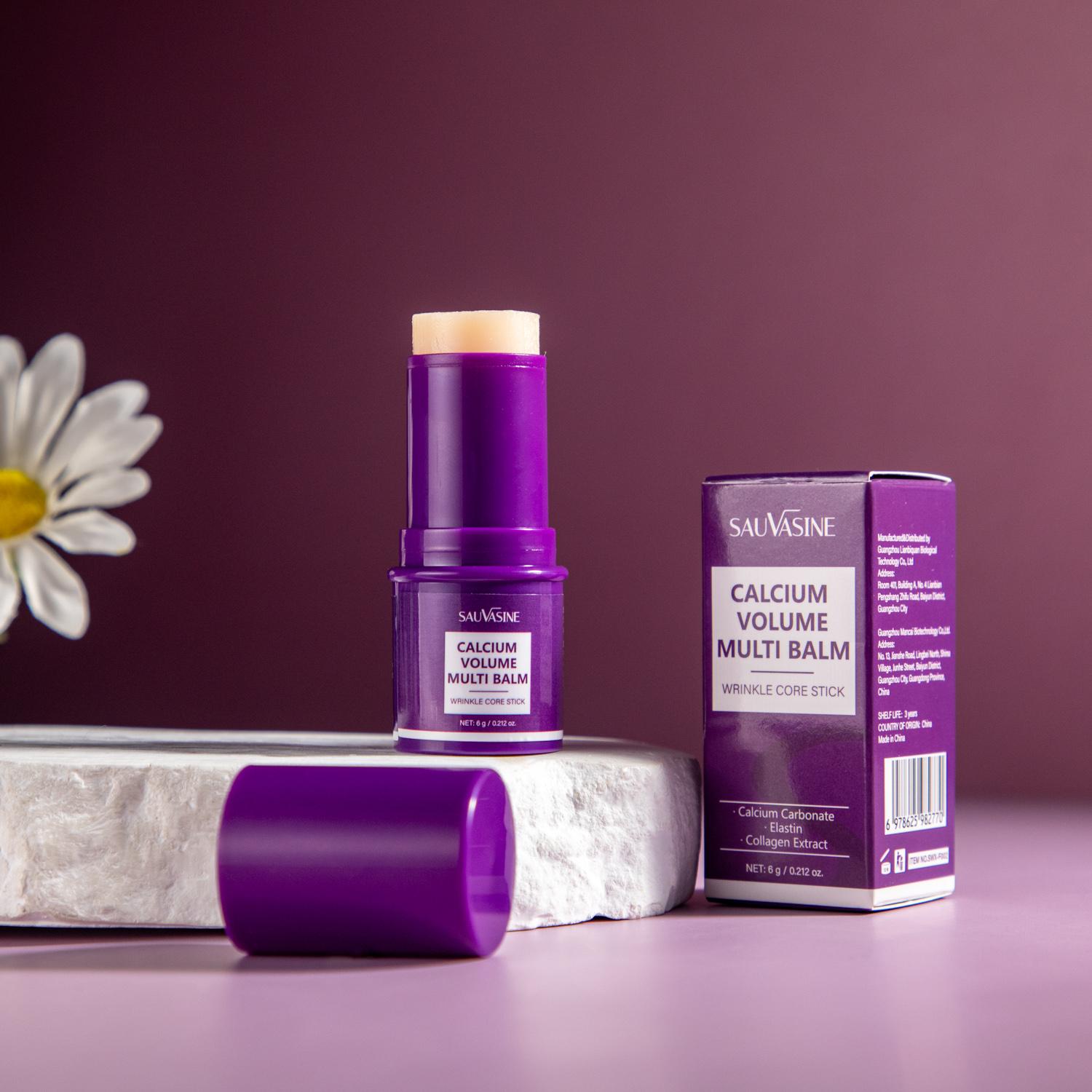 Calcium Volume Multi Balm, Collagen All-in-One Moisturing Stick, Collagen Boosting, Wrinkle Smoothing, Firming & Eye Hollow Plumping Eye Treatment,Hydrating, Anti-Aging & Travel Friendly , Anti-aging Skin Care Stick for Eyes, Neck, Face, 6g