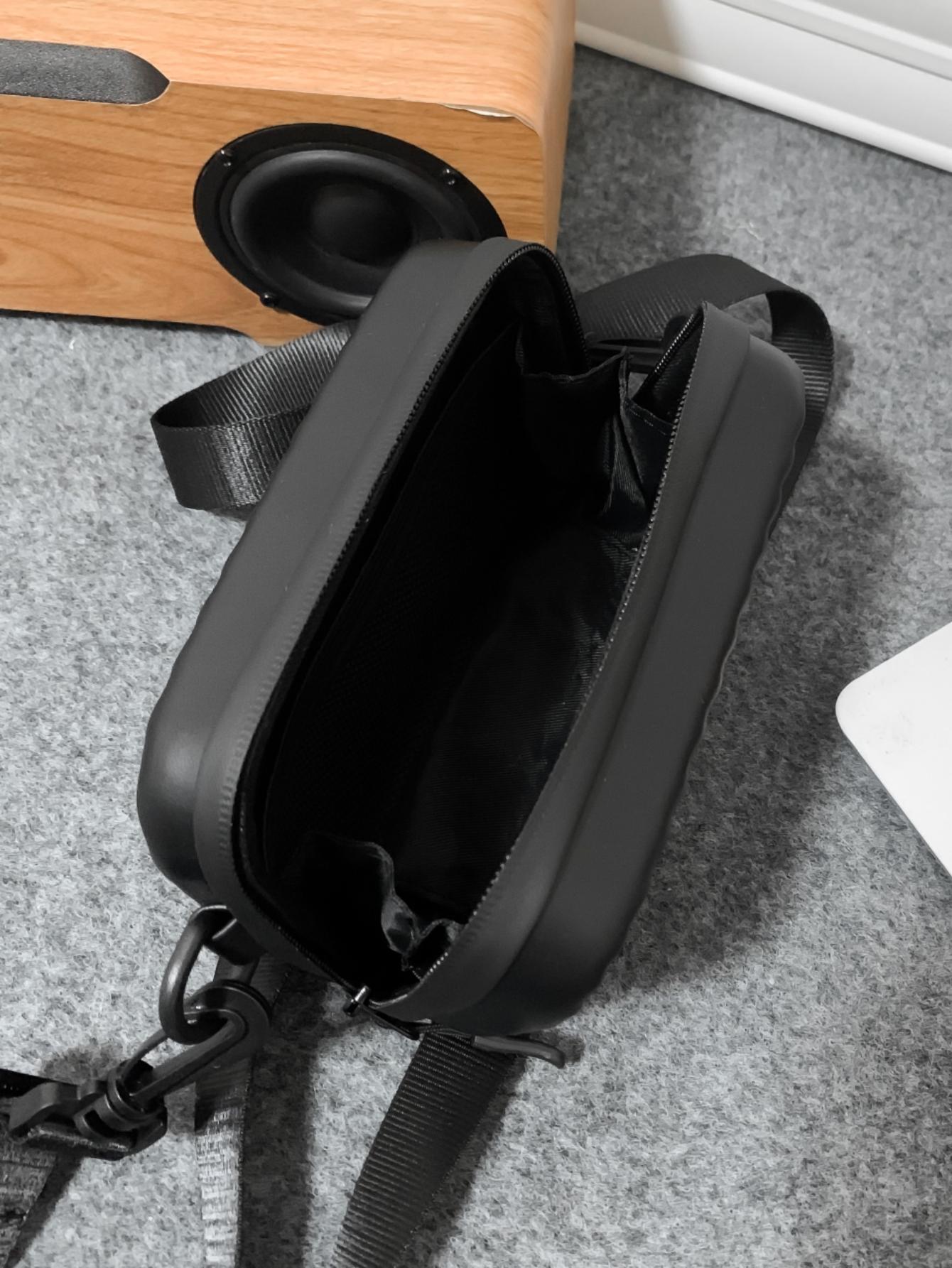 Men's Solid Color Structured Square Shoulder Bag, Adjustable Strap Crossbody Bag, Travel Holiday Essential, Student Backpack, Summer Gift