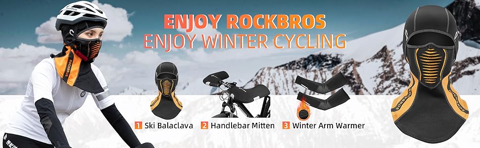 ROCKBROS Winter Full Face Mask Wool Warm Hat Sports Skiing Outdoor Essential