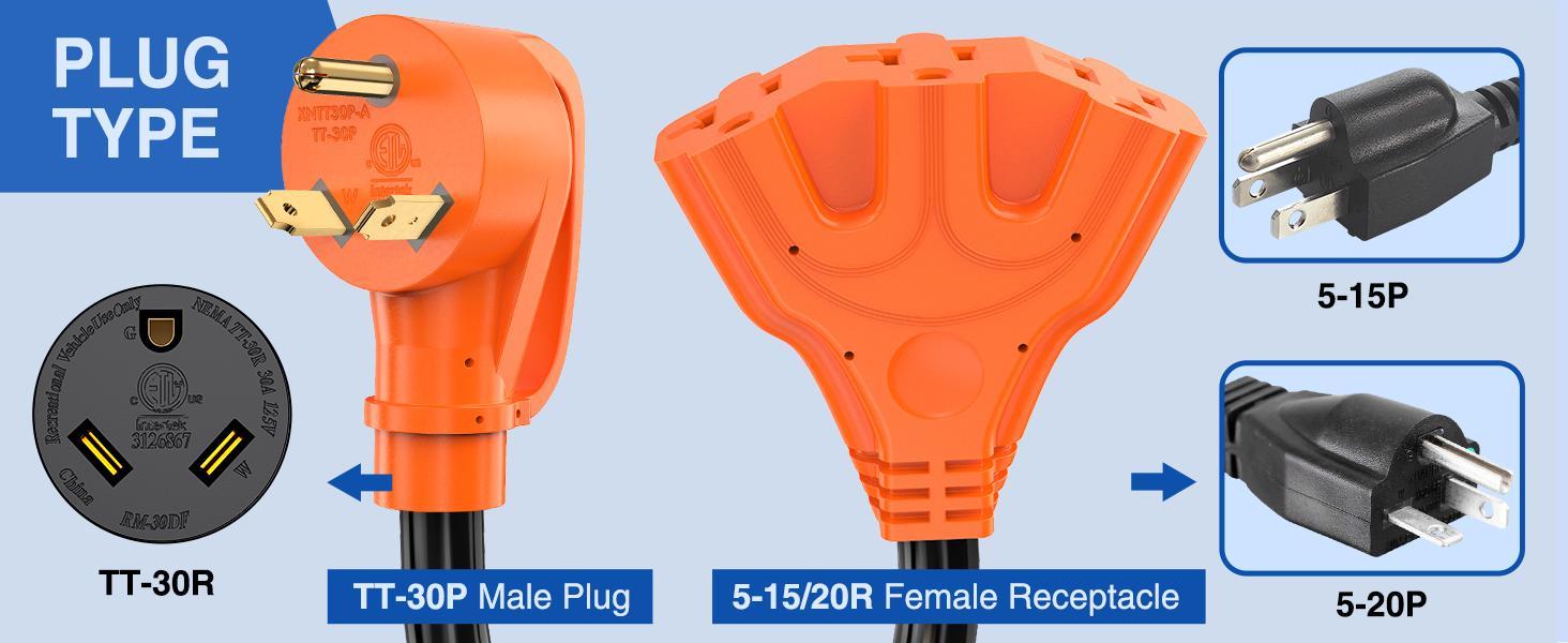 Nilight 30 Amp to 110V RV Power Adapter Cord NEMA TT-30P Male to 3X 5-15R/5-20R Female RV Distribution Adapter Plug ETL Listed 3-Way Outlets for RVs Camper Generator Household Outdoor Power Converter Nilight 30 Amp to 110V RV Power Adapter Cord NEMA TT-30P Male to 3X 5-15R/5-20R Female RV Distribution Adapter Plug ETL Listed 3-Way Outlets for RVs Camper Generator Household Outdoor Power Converter