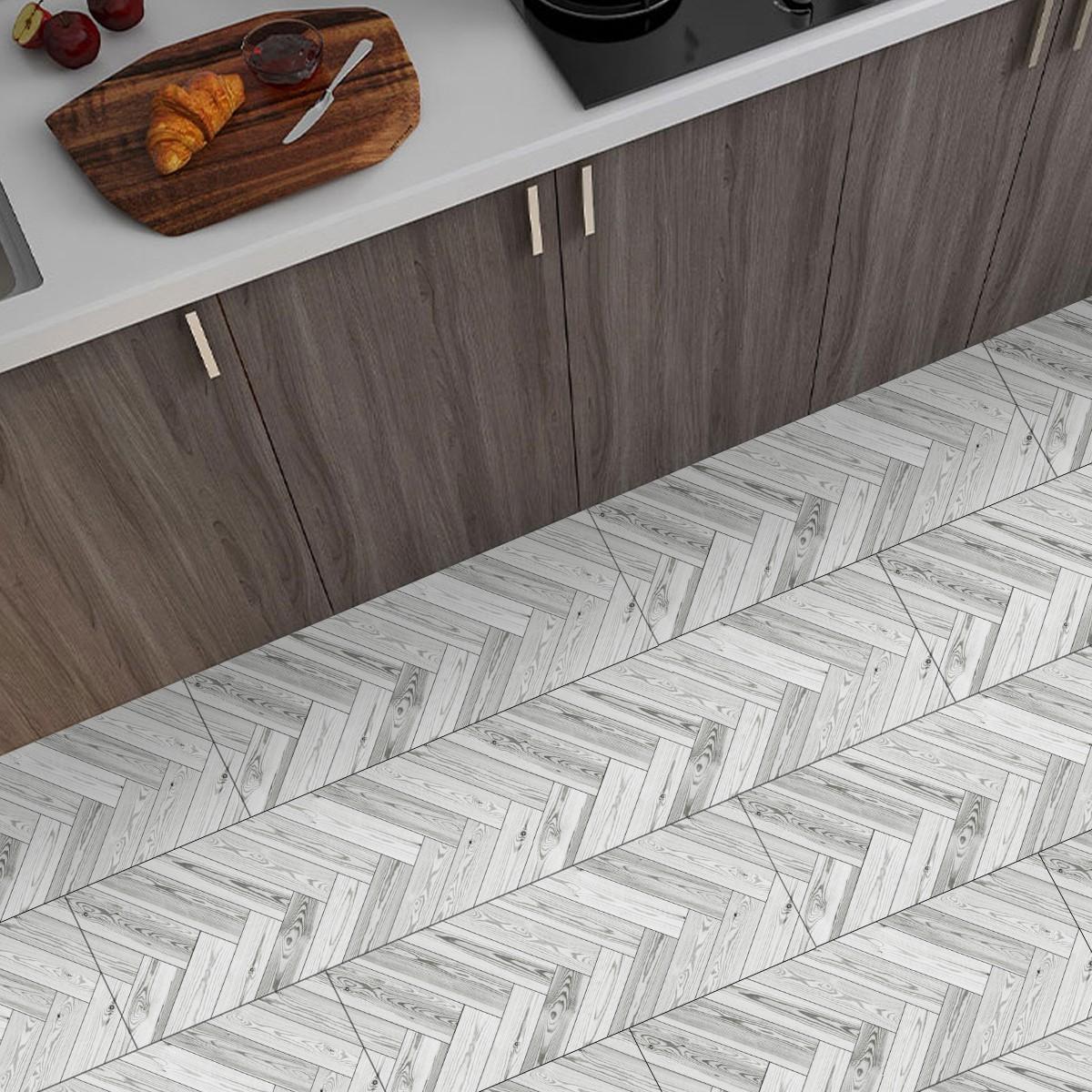 5/10/20 pcs Classic Wood Grain Floor Tile Sticker,Waterproof and splash proof self-adhesive Floor Sticker, 5.91 * 15.75 Inches,For Kitchen, Bathroom And Living Room Decoration