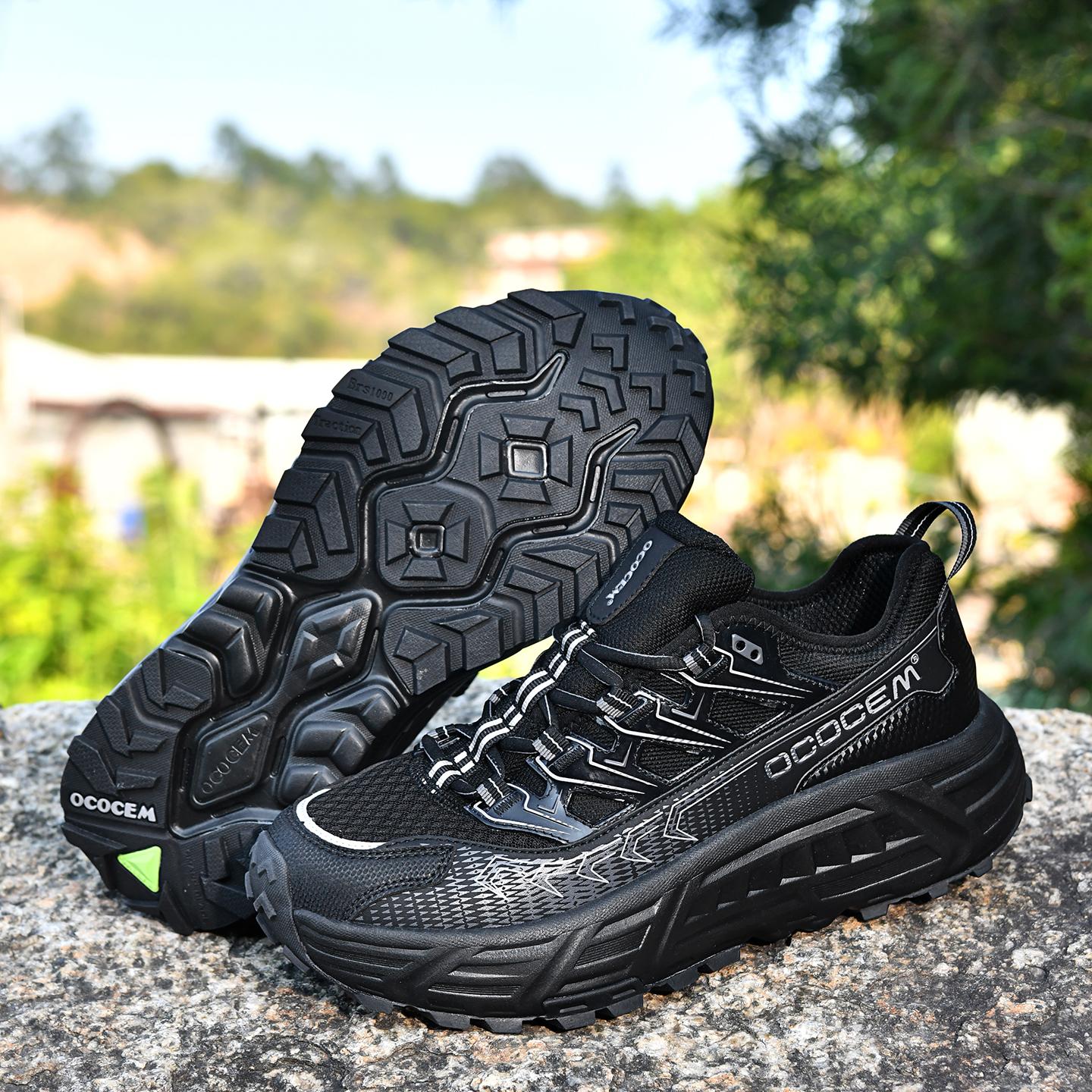 Ococem All-Terrain Outdoor Running Shoes, Ultra-Critical Foam Cushioning, Anti-Slip Waterproof Wide Fit Hiking Boots