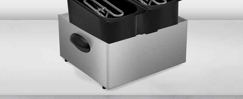 SUSTEAS 2-basket electric fryer, 5.2QT/6.3QT, 3000W, timer, viewing window, odorless filter, stainless steel. Perfect for crispy frying