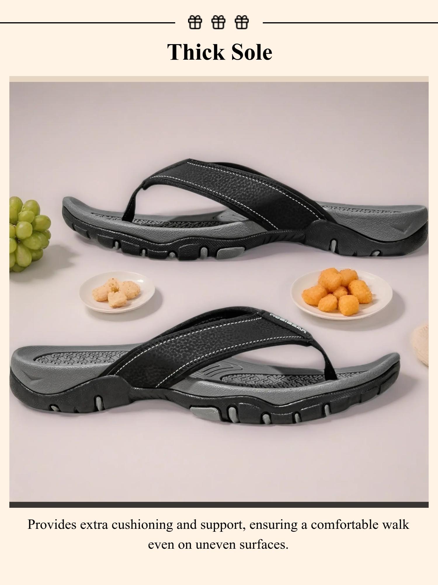 Men's Summer Trendy Sports Sandals, Thick Sole Non-Slip Casual Slippers, Outdoor Beach Cool Flip Flops, Hobibear Fashion Footwear, Casual Lifestyle Footwear
