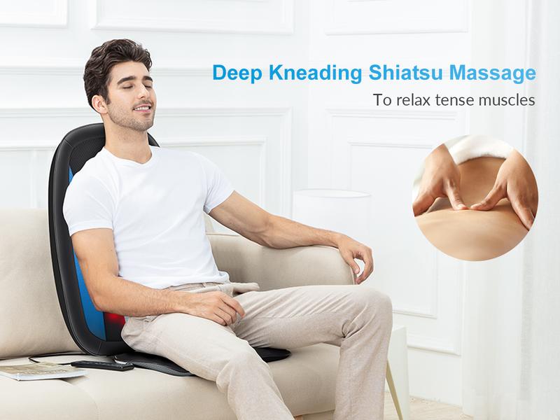COMFIER Shiatsu Back Massager with Heat -Deep Tissue Kneading Massage Seat Cushion, Massage Chair Pad for Full Back, Electric Body Massager for Home or Office Chair use, Gifts for Men COMFIER Shiatsu Back Massager with Heat -Deep Tissue Kneading Massage Seat Cushion, Massage Chair Pad for Full Back, Electric Body Massager for Home or Office Chair use, Gifts for Men