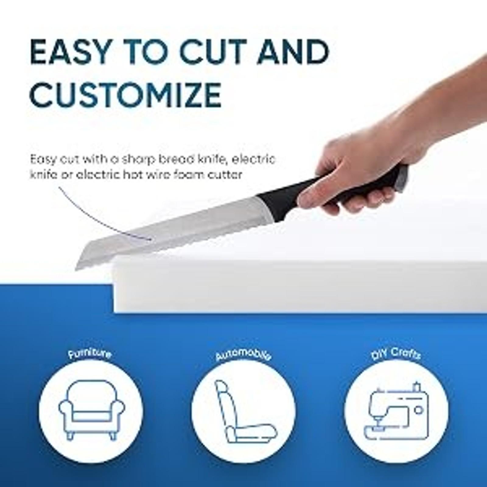 Upholstery High Density 5" Height x 24" Width x 72" Length-Home or Commercial Use Seat Replacement Cushion-Made in USA Foam (FOAM-HD-5x24x72)