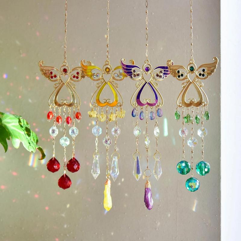 Stained Glass Window Hanging - Suncatcher Stained Glass Birds on Branch, Sun Catcher Crystals Hanging Rainbow Maker,Sun Catchers for Indoor Window Doors Room Home Decoration Hummingbird Gifts for Bird Lovers