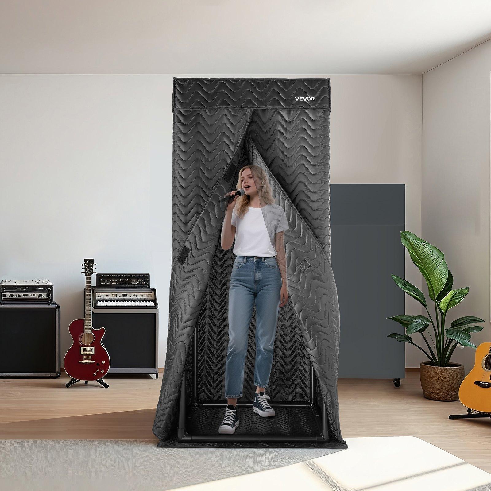 VEVOR 6.56 ft Portable Vocal Booth Recording Booth with Travel Bag for Voiceovers