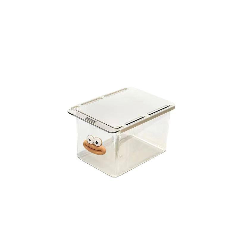 Transparent Cartoon Bathroom Mirror Cabinet Drawer Storage Box, Cotton Swabs Makeup Pads Organizer, Pull-Out Design, Ideal for Bathrooms