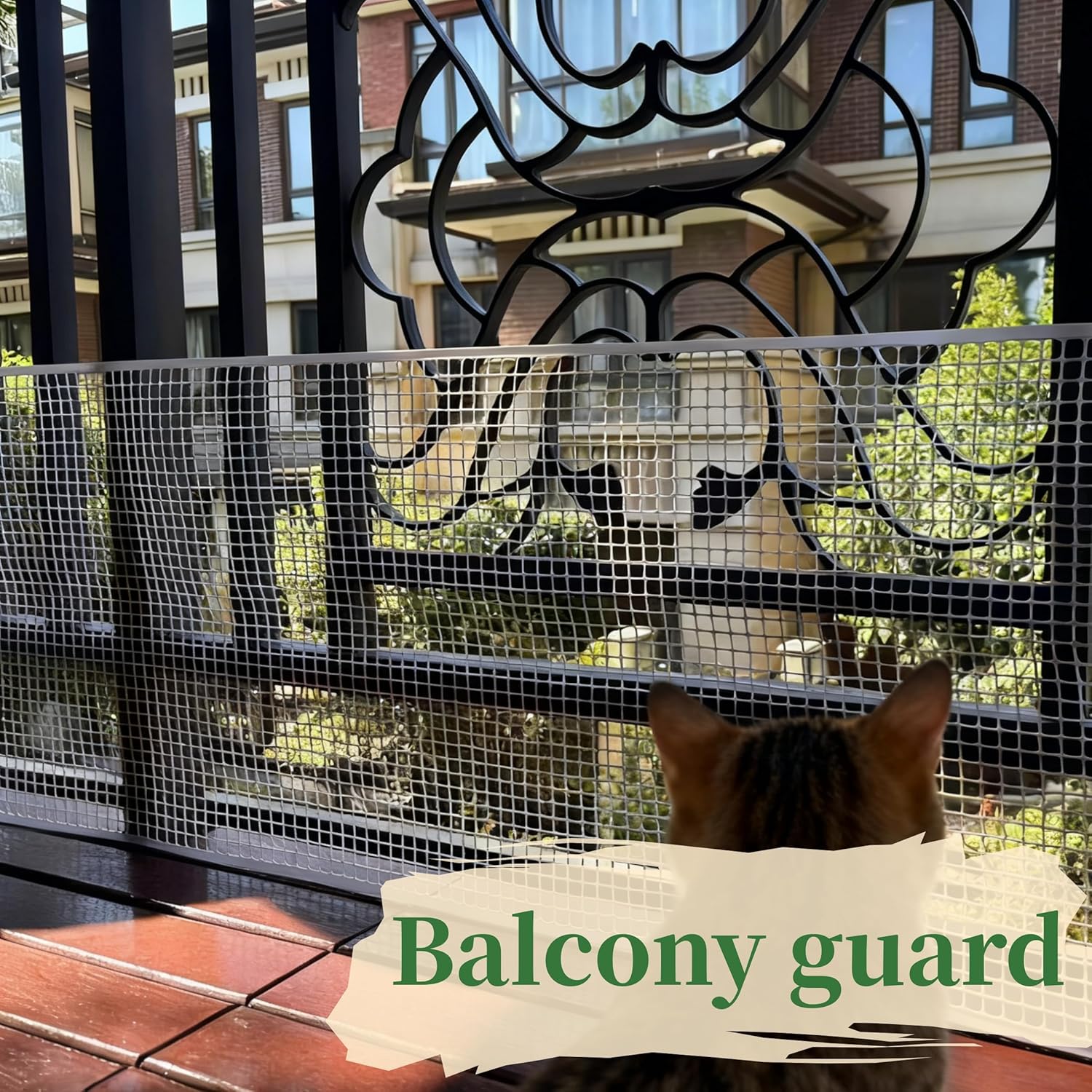 Plastic Wire Mesh Fence, Balcony Fence for  and Pets, Safety Fence, Stair Protector, Poultry, Garden, Tree Support, Durable Material, Free Zip Ties (White, 15.7'' x 10')