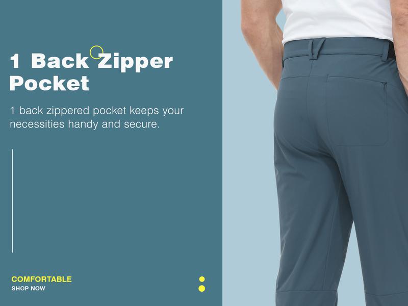 GOPUNE Mens Fashion 4-Way Stretch Golf Pants Lightweight Quick-Dry Casual Work Pant with 3 Pockets Menswear Trouser #SpringFresh