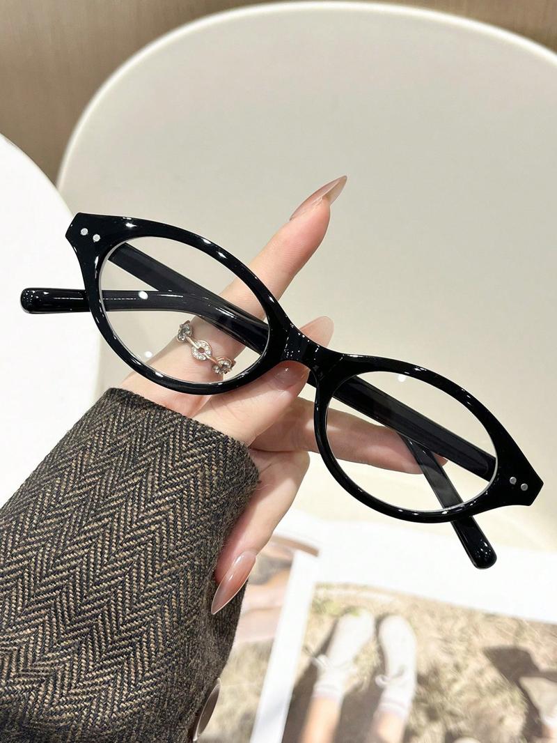 Vintage Oval Frame Women's Flat Mirror, Perfect for Back-To-School, College Style, Daily Use, Retro Look, Stylish Accessory