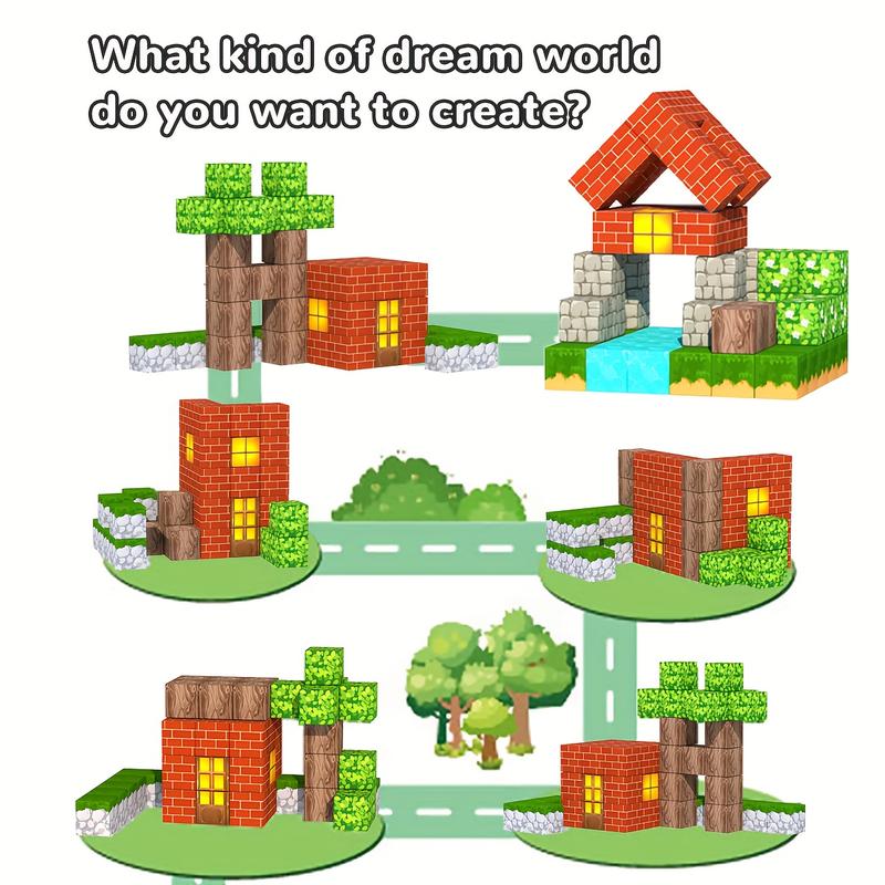 Children Magnetic Building Blocks Set, Stem Education Toy, Creative Magnetic Blocks, Colorful Magnetic Bricks, Perfect Birthday Gift, Halloween Christmas Holiday Present