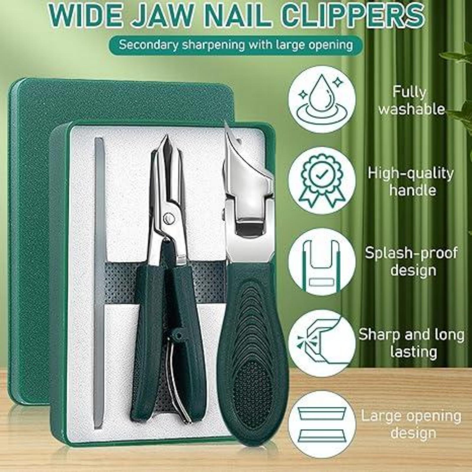 3-Counts Sets of Eagle Beak Beveled Nails Clippers,Wide Jaw Opening Anti-Splash Slanted Nail Clipper,Oblique Ingrown Toenails Clipper,for Thick Nails and Ingrown Care.