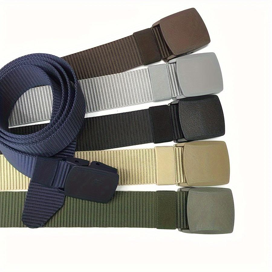 Nylon belt for both men and women, non-metal buckle, hypoallergenic, suitable for young people, outdoor leisure, smooth buckle nylon belt, passes security checks, trendy sports belt