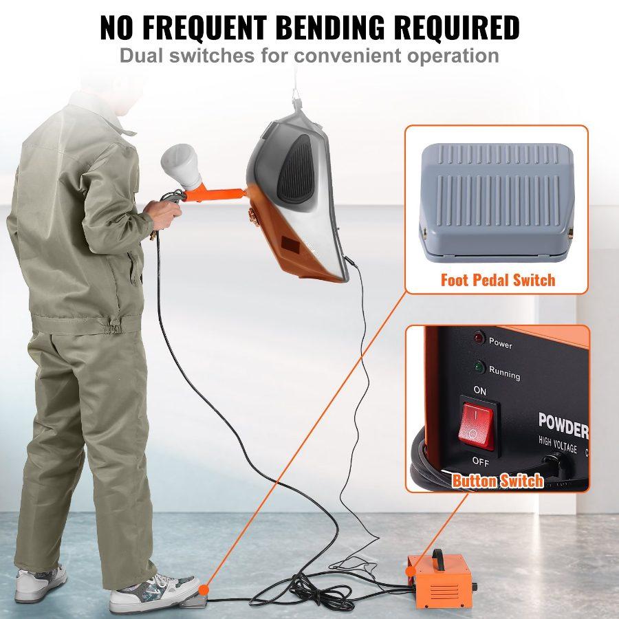 VEVOR Powder Coating System, 50KV Electrostatic Output Powder Coating Kit with Foot Switch, Spray Gun, Nozzles and Powder Cups, Powder Coating Equipment for Home DIY and Commercial Production VEVOR Powder Coating System, 50KV Electrostatic Output Powder Coating Kit with Foot Switch, Spray Gun, Nozzles and Powder Cups, Powder Coating Equipment for Home DIY and Commercial Production