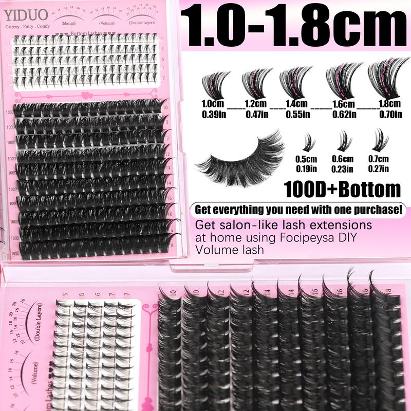 6 Styles False Eyelash Cluster Kit Bottom,/Spiky,/40D/60D/80D/100D Volume Lash Extensions Kit, D-Curl 1100 Pcs Eyelash Cluster Kit With Lash Bond and Seal Tweezers Remover Eyelash Tools DIY at Home Easily 6 Styles False Eyelash Cluster Kit Bottom,/Spiky,/40D/60D/80D/100D Volume Lash Extensions Kit, D-Curl 1100 Pcs Eyelash Cluster Kit With Lash Bond and Seal Tweezers Remover Eyelash Tools DIY at Home Easily