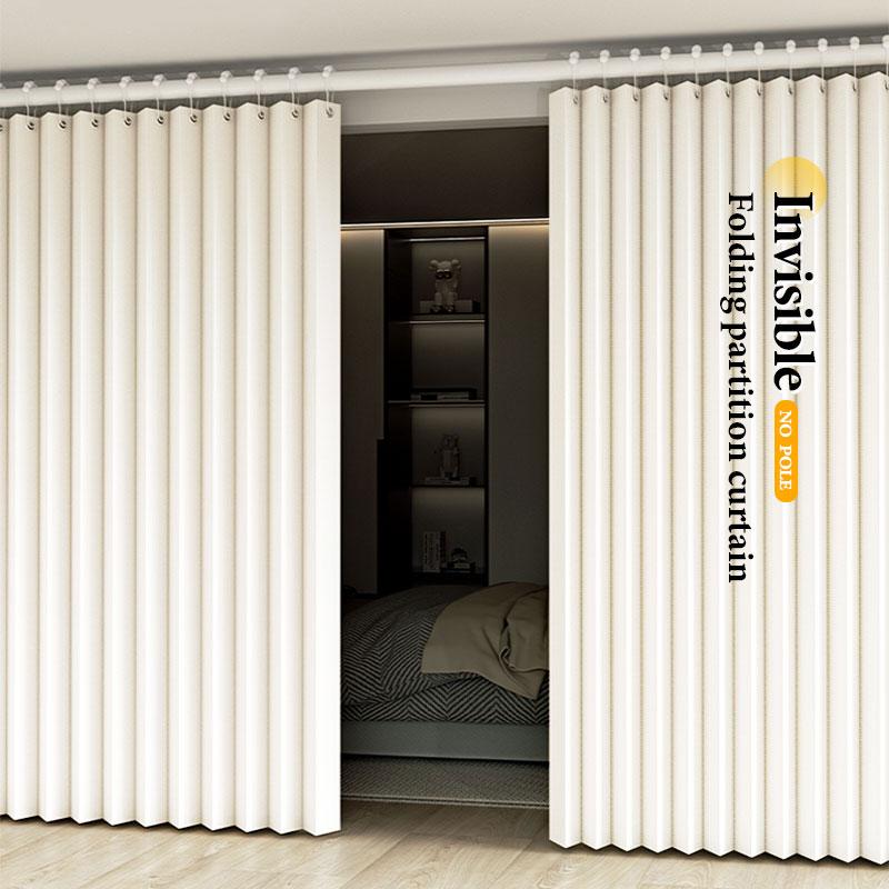 Foldable Solid Color Partition Curtain, Space Expander, Privacy Blinds, Easy Installation, Tool-Free, Living Room Office Fit, Multiple Colors Available, Foldable Window Cover