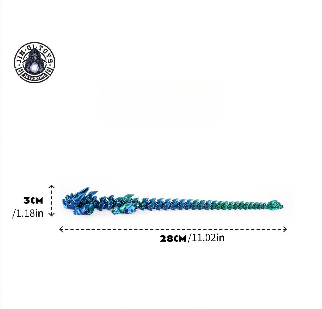 3D Printed Jointed Crystal Dragon Figurine, New Collectible Hand Model Set, Decorative Mythical Creature Ornament