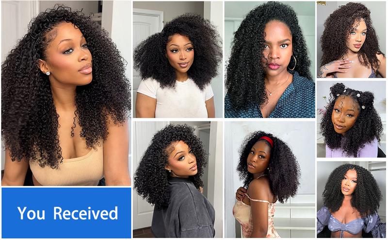 [3 In 1 Half Wig] Glueless Human Hair Wig 250% Density Human Hair Machine Made Wigs Glueless Curly Hair Half Wigs for Women 180% Density Human Hair Natural Color