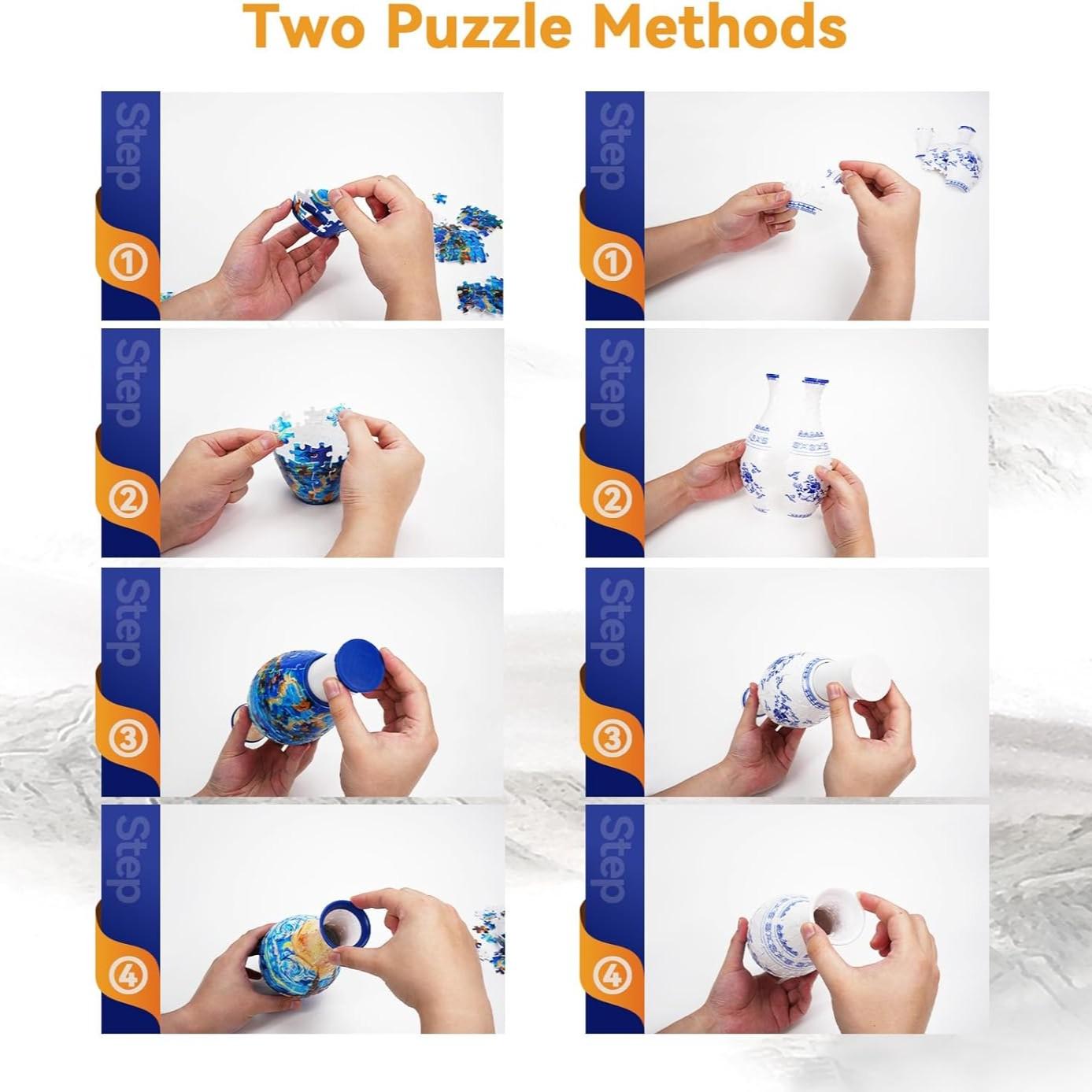 3D Puzzle Planter Vase for Adult 160 Pieces Plastic DIY Flower Vase for Home Decoration House Warming Gift for Flower Arrangements and Home Decoration