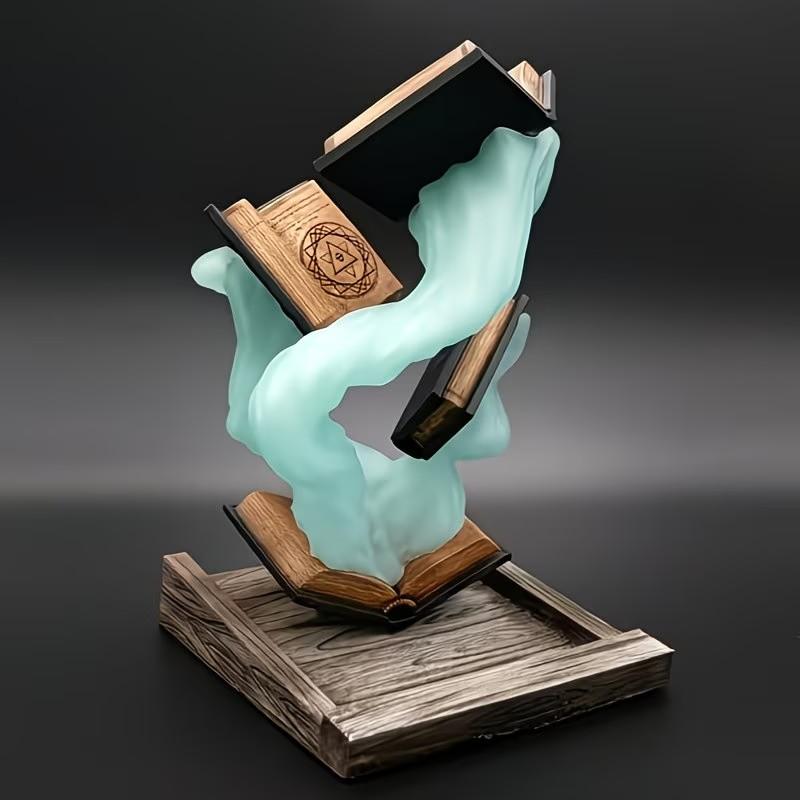 Enchanted Book Dice Tower, Creative Resin Statue for Home & Office Decor, Versatile Indoor/outdoor Display, Unique Artistic Piece, Resin Ornament