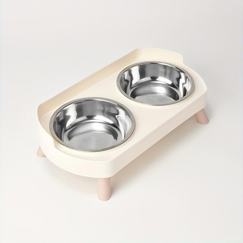 Cat Feeder 2-In-1, Stainless Steel Non-Slip Dual Bowl, Easy Clean, Multiple Colors, Perfect Gift, Anti-Tip Pet Food and Water Dish