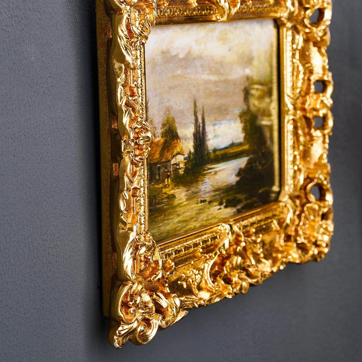 European Vintage Frame Set, Rectangular Decorative Photo Display, Pearl Chain & Swallow Design, Wall Hanging, Home Decoration, Picture Frame