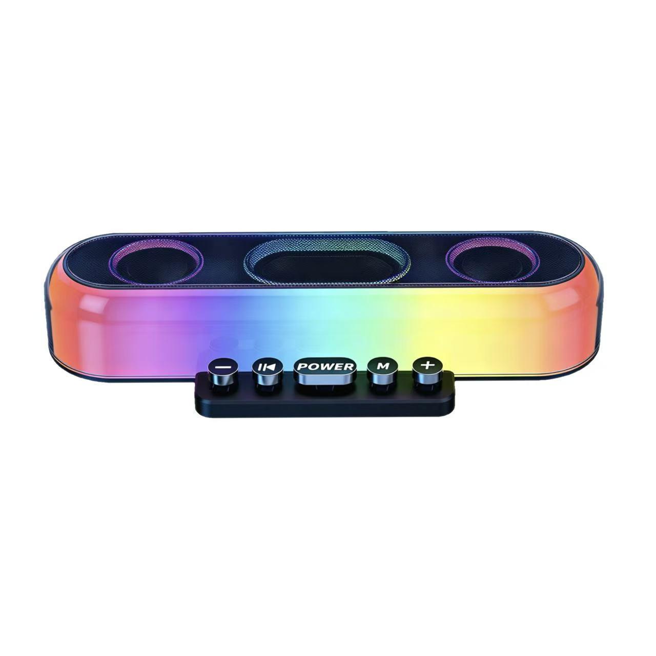 Bluetooth RGB gaming speaker, fidelity dynamic, stereo speaker, lossless sound quality, color lighting game, 1800mAh battery, listen to footsteps, gunfight game, LOL， Desktop sound system, USB powered speakers, suitable for home theaters, desktops
