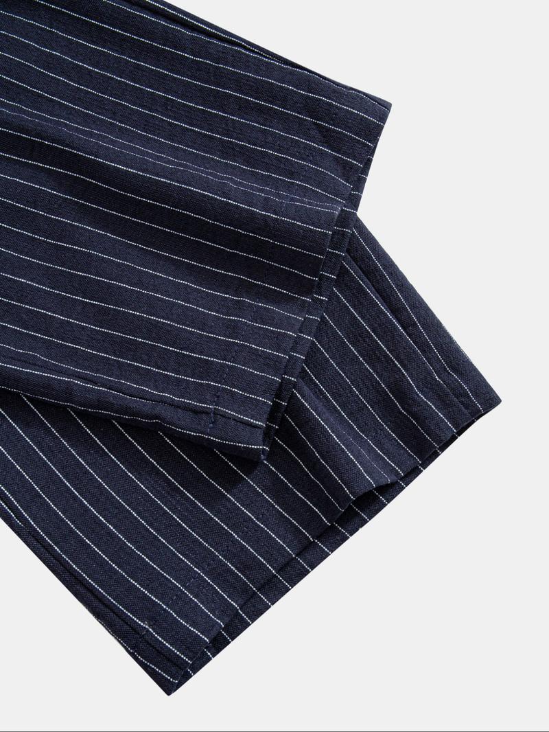 Men's Casual Sportswear Woven Striped Straight Leg Pants, Comfortable and Stylish, Perfect for Daily Wear and Sports Activities