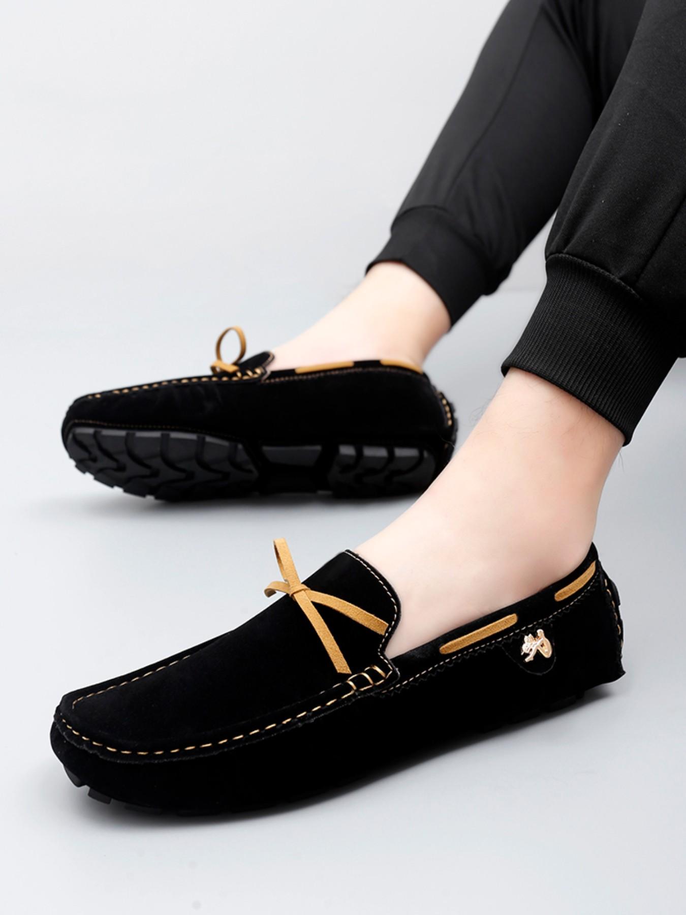 Men's Slip-On Loafers with Decorative Metal Hardware, Flexible Sole, Perfect for Party & Streetwear, Trendy Durable Shoes