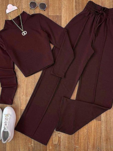 Women's Fashion Two-Piece Set, Long Sleeve Top & Pants Suit, Casual for Spring & Fall, Comfortable Clothing for Daily Wear