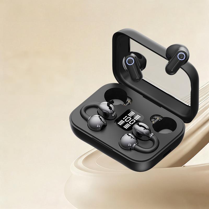 Hetoie 2026 Open-Back Bluetooth-compatible Earbuds, Wireless Headphones with Clear Mic, Type-C Fast Charging, Comfortable All-Day Wear