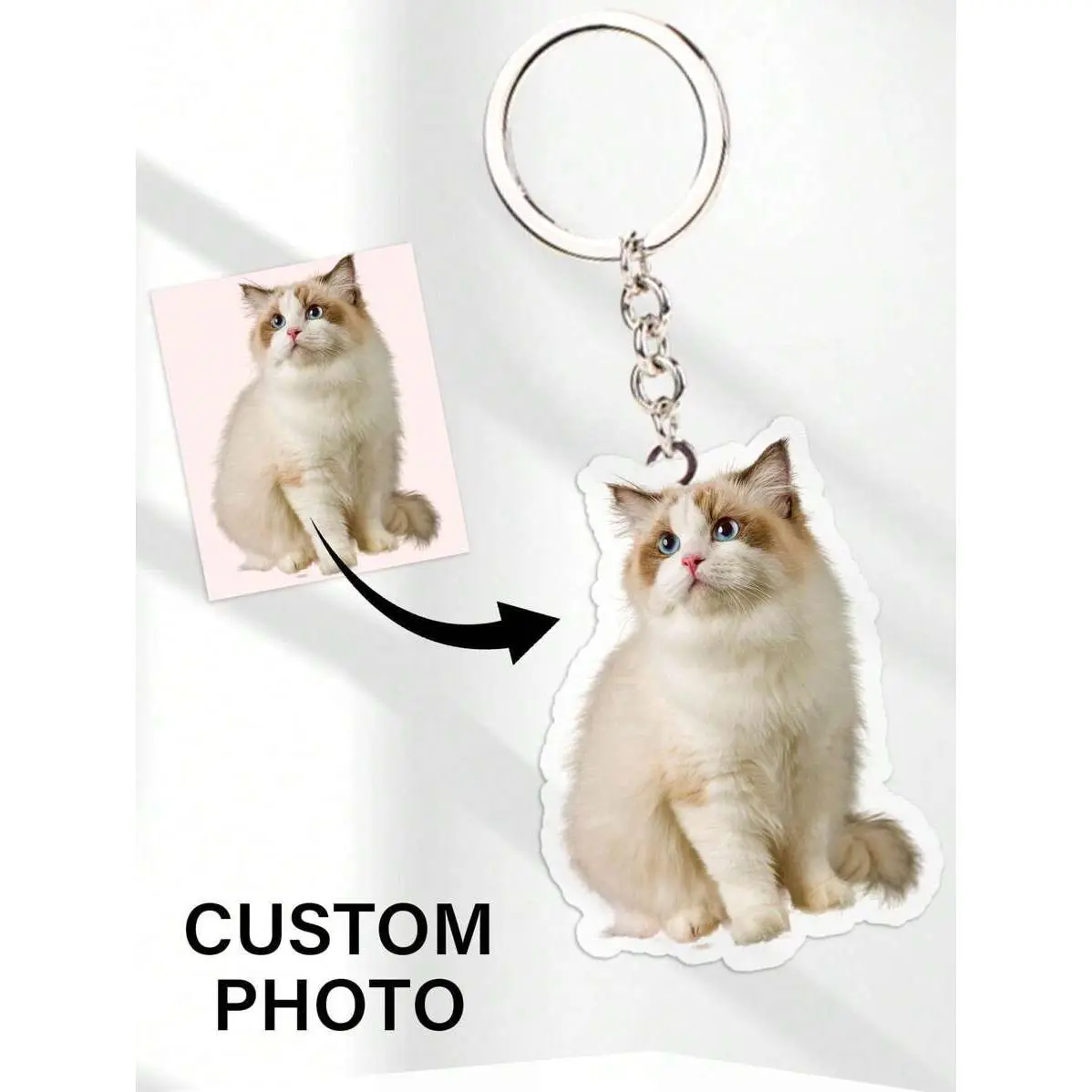 1pc Custom Name Photo Keychain, Women Backpack Pendant, Acrylic Keychain For Couples, Friends, Pets, Personalized Photos, Commemorative Collectible, Personalized Gift