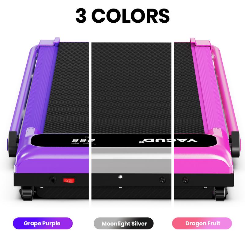 YAGUD Walking Pad with Handrail – Remote Control & LED Display, 265LBS Weight Capacity, Dual Shock Absorption, Wide Belt, Compact Design for Easy Indoor Workouts