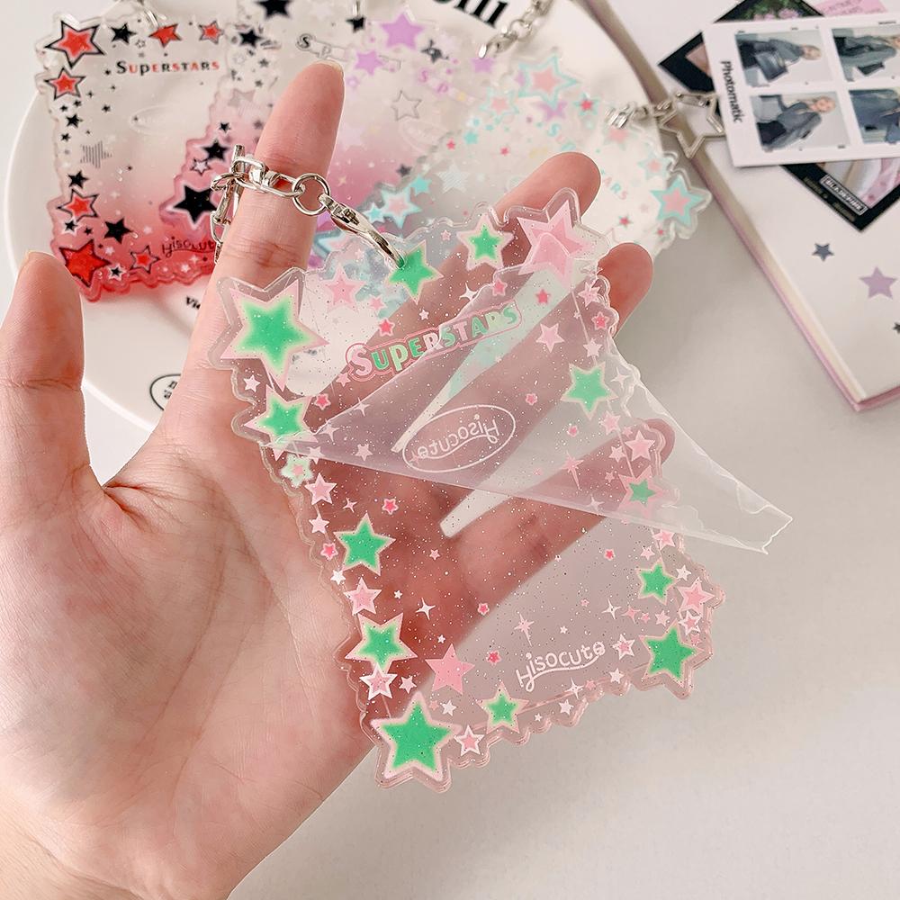 INS Style Star Photo Card Holder Photocard Case Instant Camera Photo Frame Keychain Backpack Pendant 3inch Idol Photo Holder