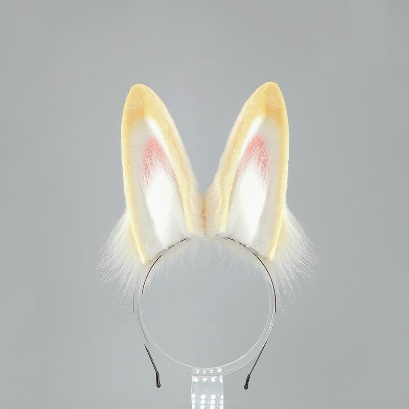 2Pcs/set New Handmade Furry Anime Dog Ear Headband Tail Props Cosplay Plush Simulation Animal Short Tail Accessories