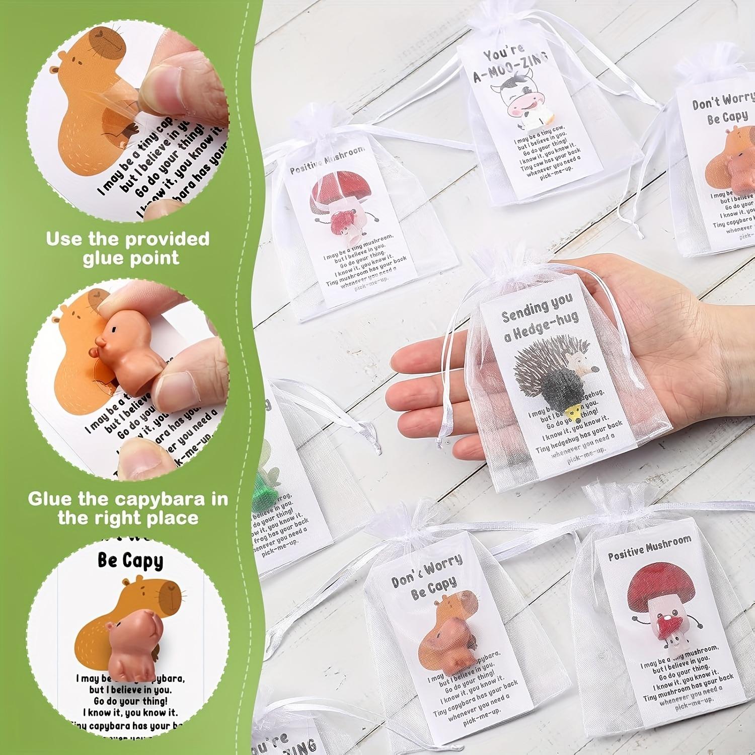 Employee Appreciation Gift Set, Includes Mini Resin Animals, Humorous Cards & Organza Bags, Perfect for Colleague Thanks