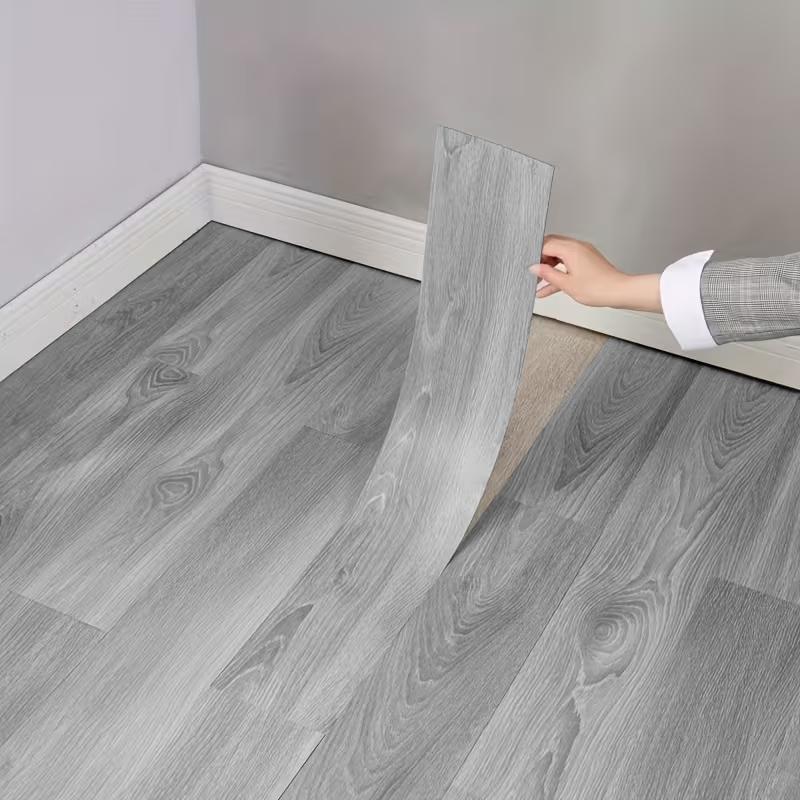 30 Pcs Glossy PVC Self-Adhesive Wood Grain Floor Stickers, Durable Waterproof and Oil-Proof Flooring Patchwork for Universal Home Use