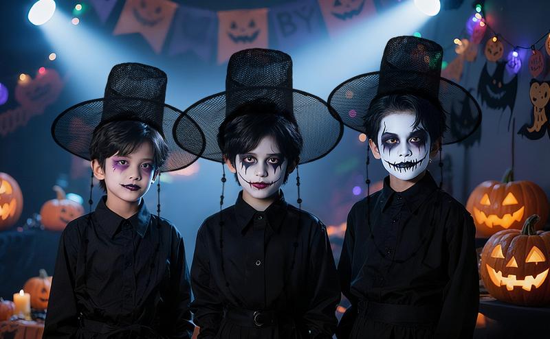 Korean Gat Hat Cosplay Accessory – Traditional Joseon Dynasty Black Mesh Hat with Beaded Chains & Ribbon | Kpop Idol Style Costume Hat for Men, Party & Stage Performance Womenswear Clothes