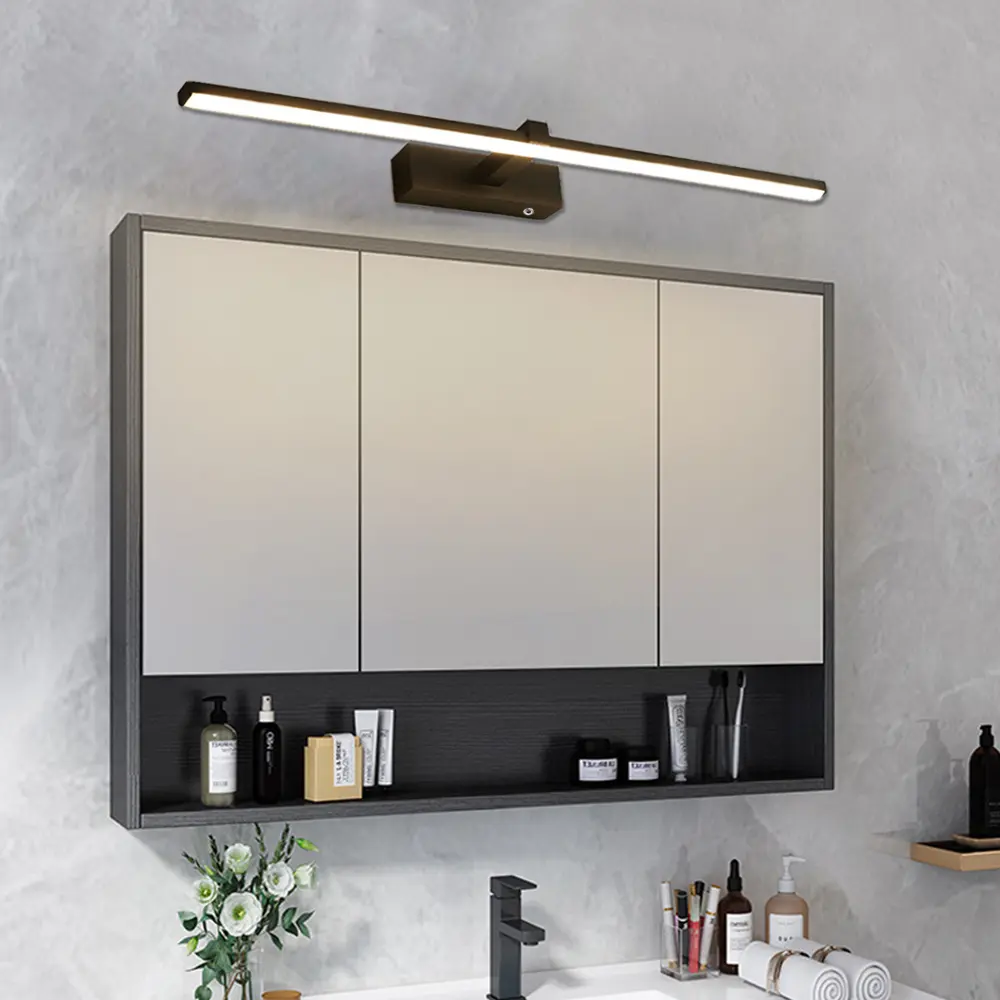 Modern LED Rechargeable Wall Light, 60cm Minimalist Line Lamp, Wireless Remote Touch Switch Dimmable, Bedroom Bathroom Mirror Front Lighting